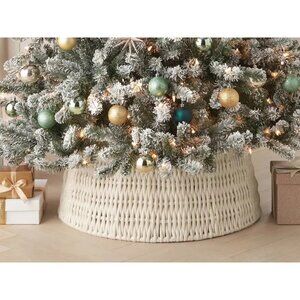 Wondershop by Target 26 inch Rope Tree Collar Christmas Tree Skirt White and Gol